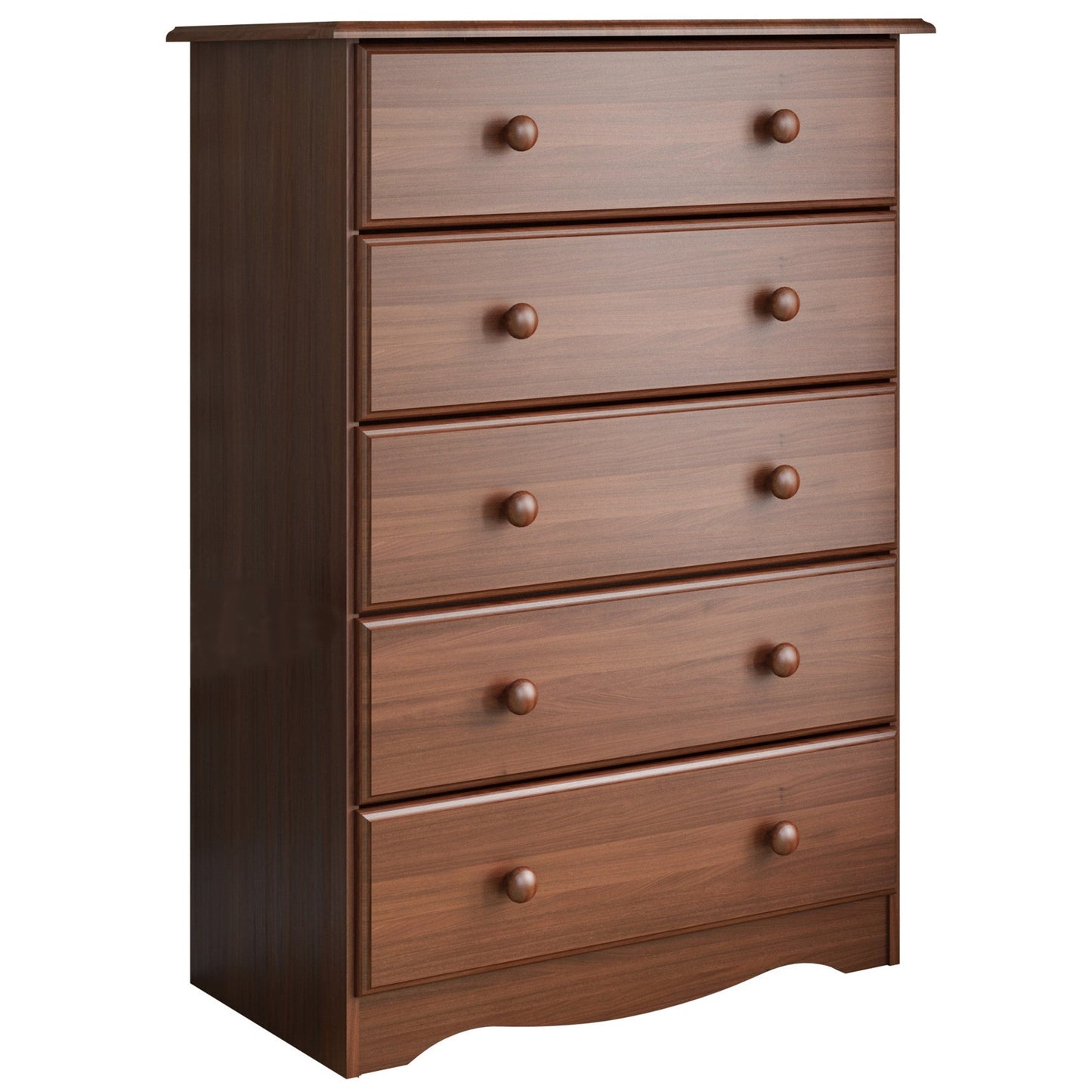 Commode à 5 tiroirs 100 % bois massif Palace Imports avec poignées en métal ou en bois
