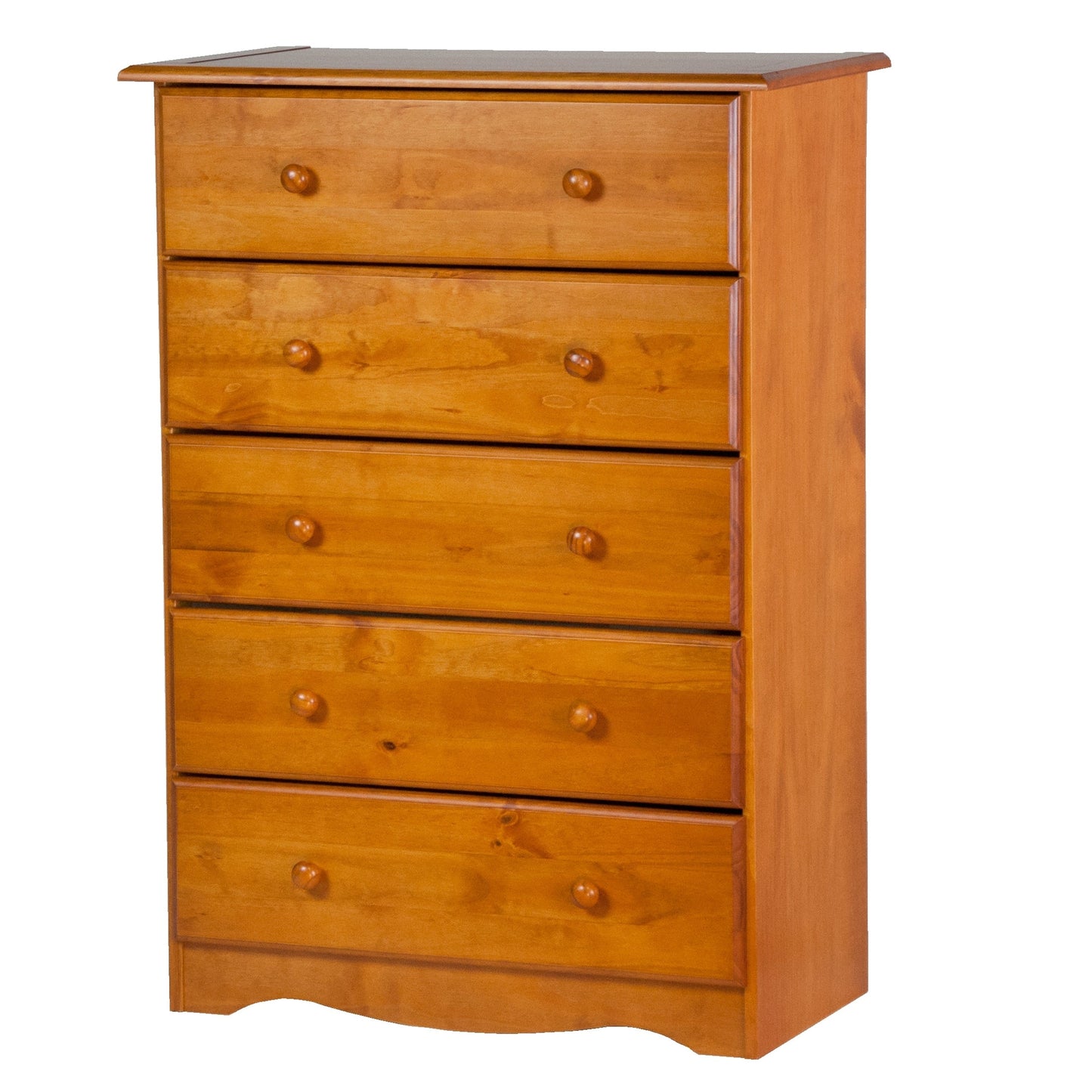 Commode à 5 tiroirs 100 % bois massif Palace Imports avec poignées en métal ou en bois