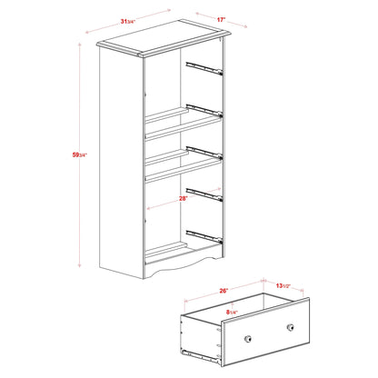 Commode à 5 tiroirs jumbo 100 % bois massif Palace Imports avec serrure et poignées en métal ou en bois
