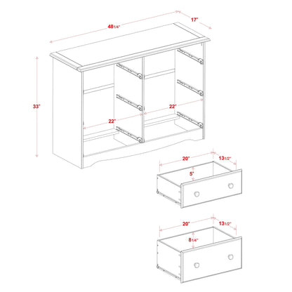 Commode à 6 tiroirs 100 % bois massif Palace Imports