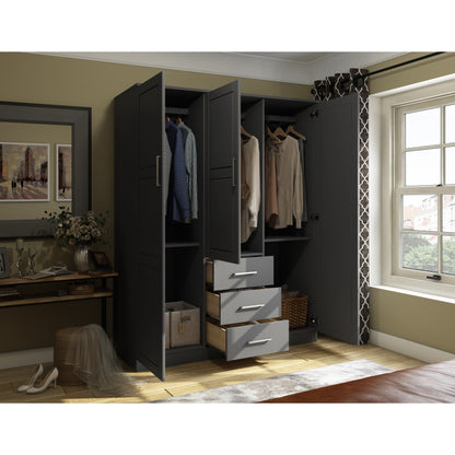 Armoire-penderie Palace Imports Cosmo 3 portes, 100 % bois massif, avec portes en bois massif ou miroir