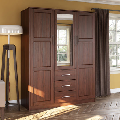 Armoire-penderie Palace Imports Cosmo 3 portes, 100 % bois massif, avec portes en bois massif ou miroir