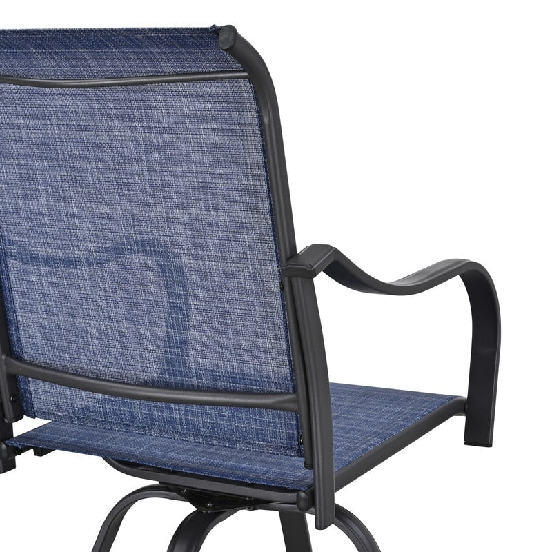 Chaise de bar pivotante en métal à dossier haut pour patio ou festival (paquet de 2)