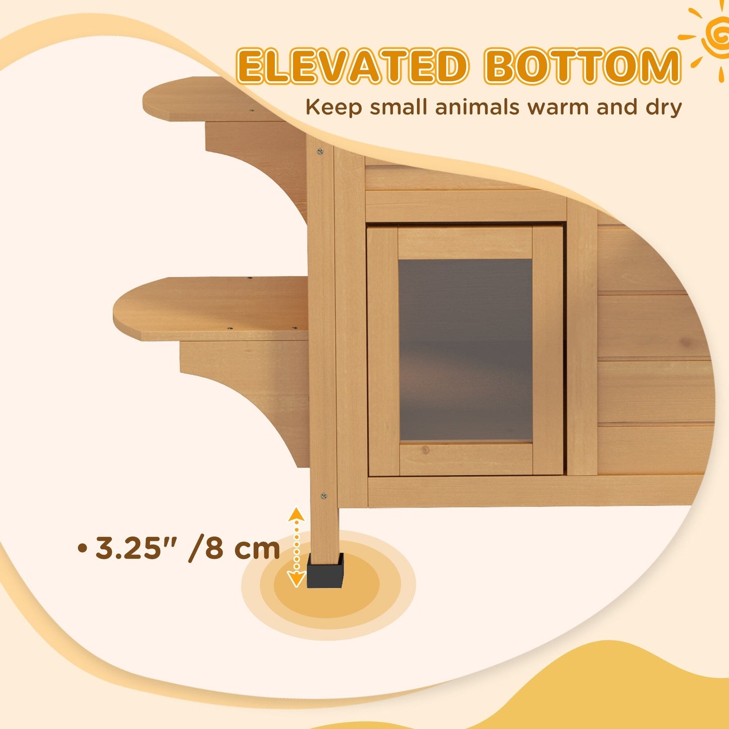 Niche extérieure à deux étages en bois de sapin PawHut, abri pour chats errants avec toit en asphalte ouvrable, pour une utilisation intérieure/extérieure, blanc/gris