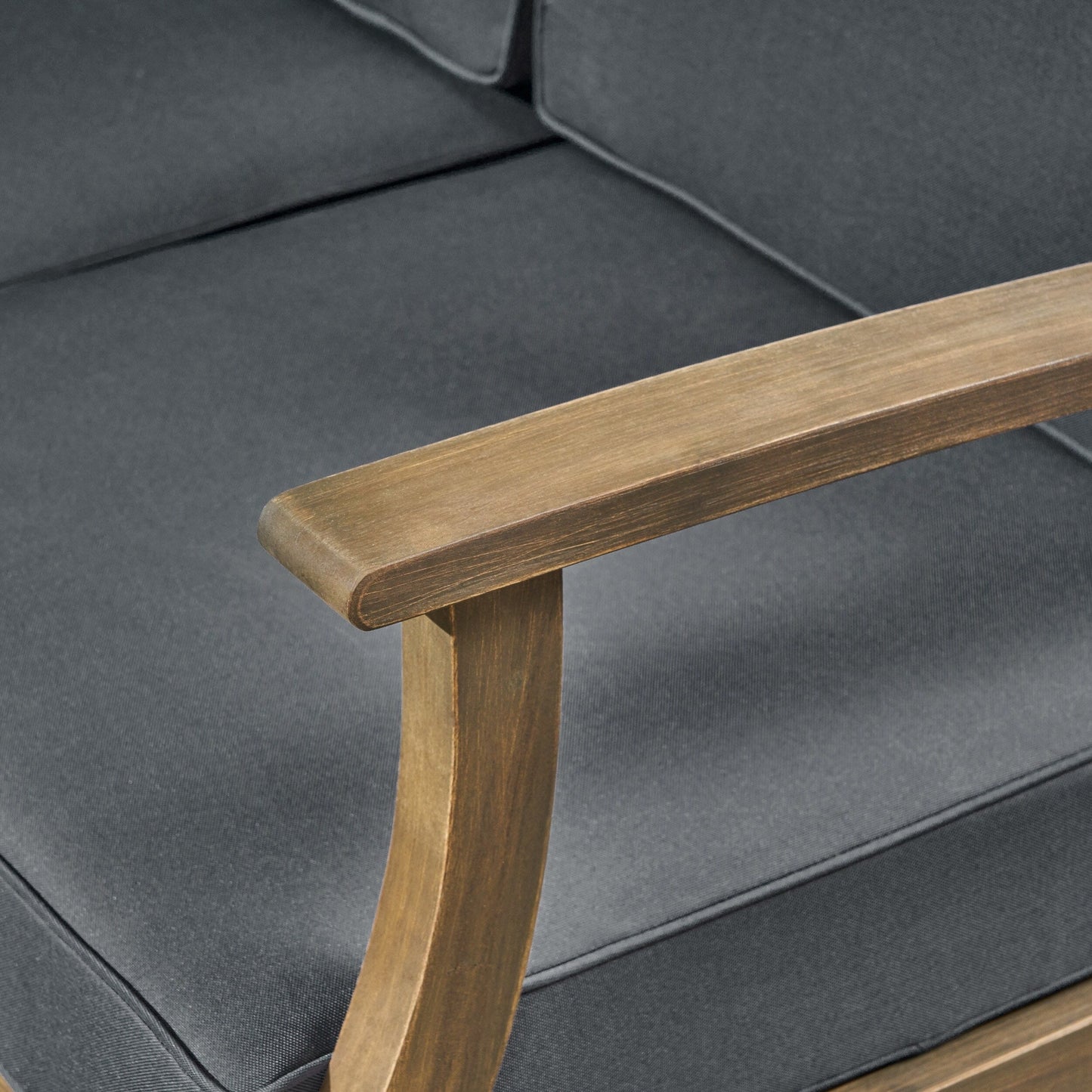 Ensemble de canapés d'extérieur 7 pièces en bois d'acacia Perla avec coussins, par Christopher Knight Home