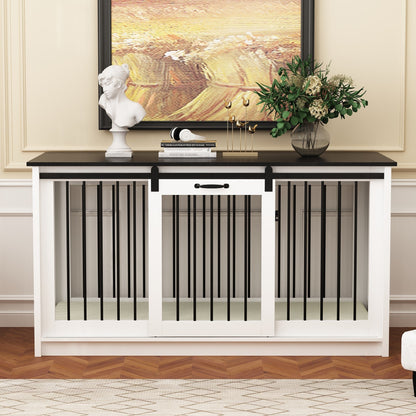 Cage pour chien élégante et robuste avec renfort en tubes de fer