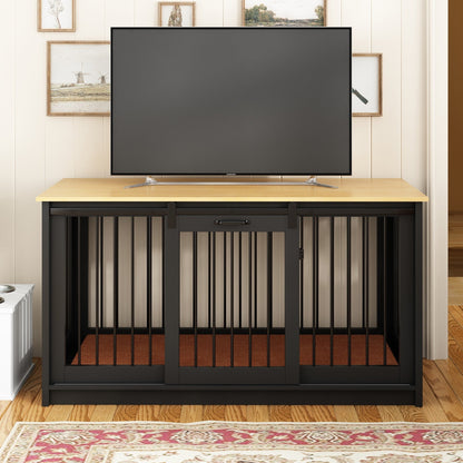 Cage pour chien élégante et robuste avec renfort en tubes de fer