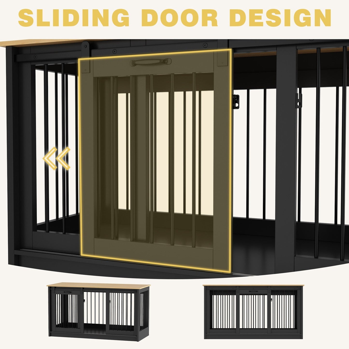 Cage pour chien élégante et robuste avec renfort en tubes de fer