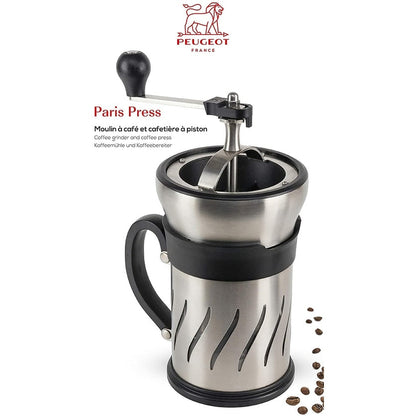 Moulin à café/cafetière à piston Peugeot 35257 Paris Press, acier inoxydable - 7,6 x 7,6 x 15,2 cm