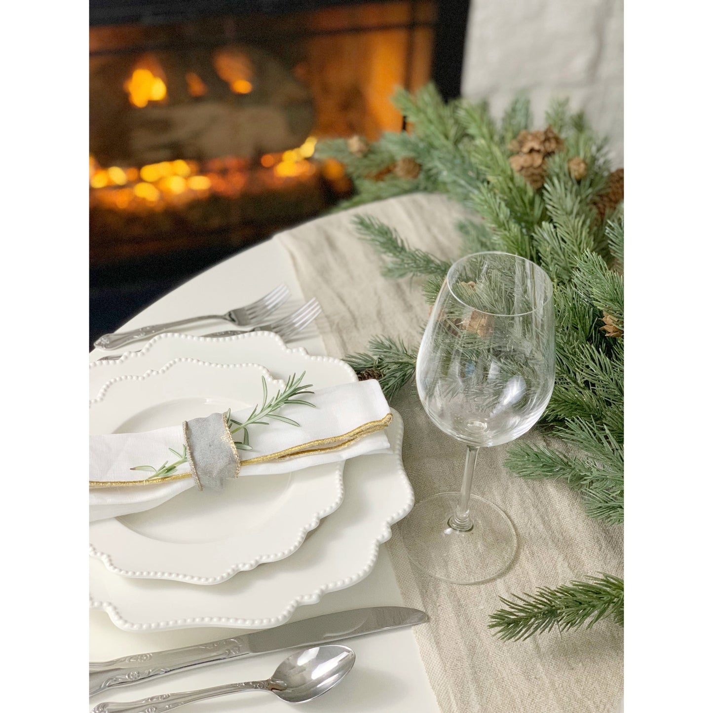 Assiette plate blanche Red Vanilla Pinpoint 11 (Lot de 6)