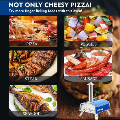 Four à pizza portable à bois d'extérieur avec pelle à pizza et sac de transport - 40 cm