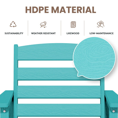 Ensemble de 3 chaises hautes Adirondack en plastique pour patio