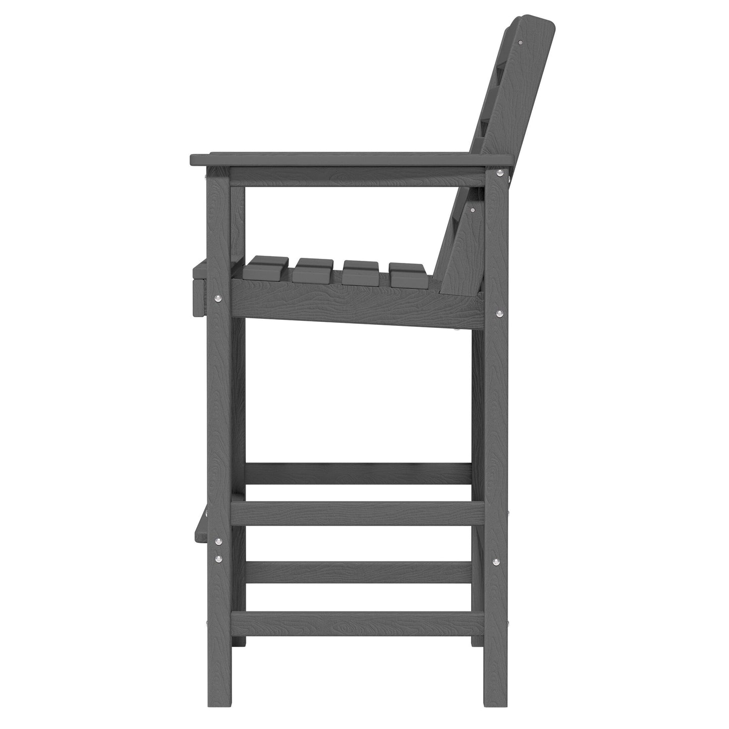 Ensemble de 3 chaises hautes Adirondack en plastique pour patio