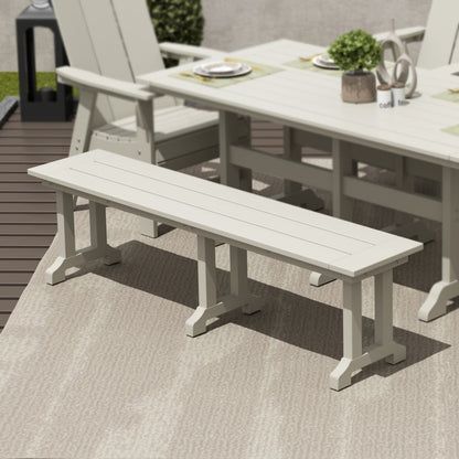 Banc de patio extérieur Polytrends Laguna HDPE résistant aux intempéries, 65 pouces