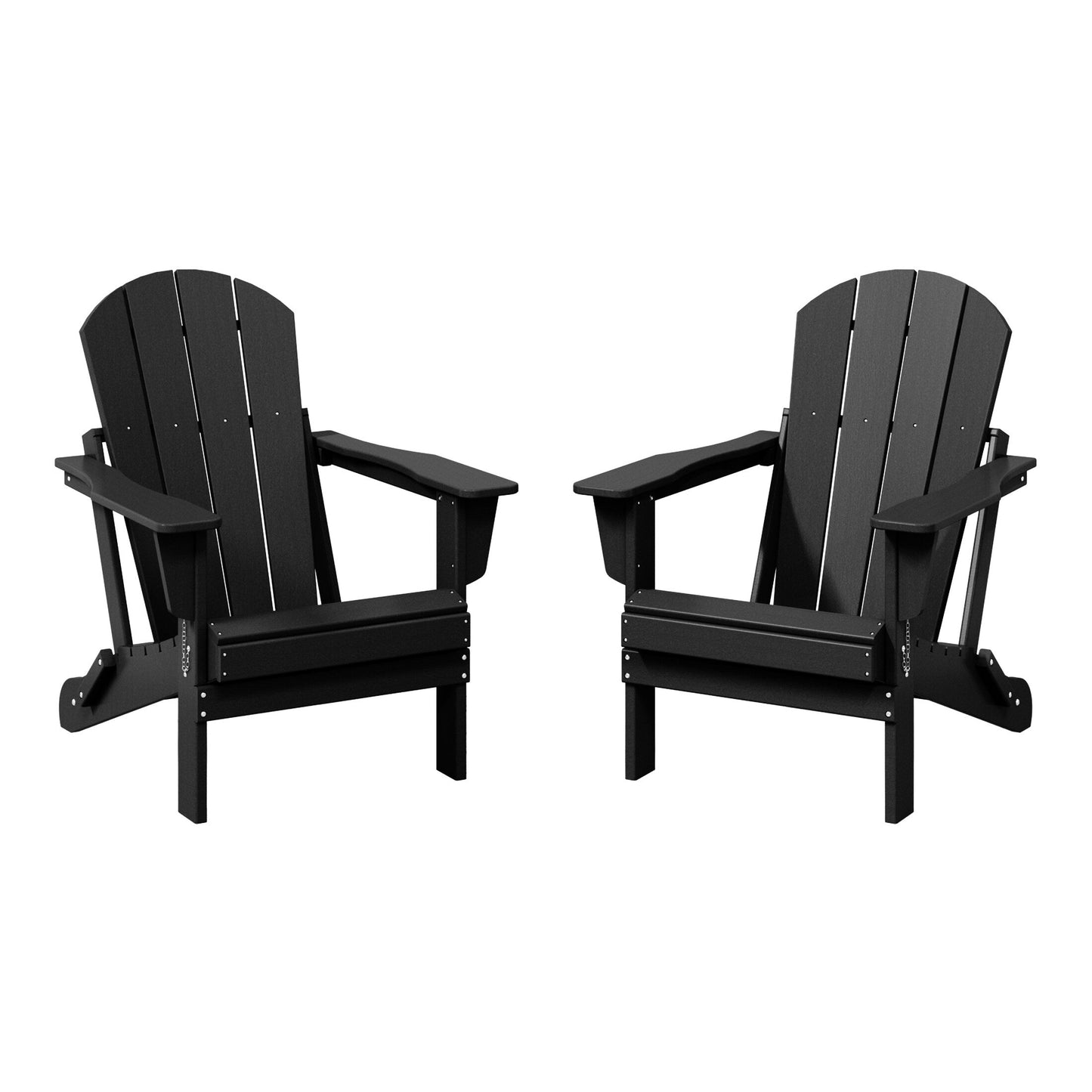 Chaises Adirondack pliantes d'extérieur Polytrends Laguna résistantes aux intempéries (lot de 2)