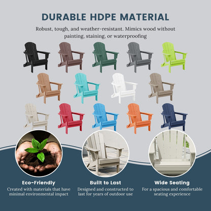 Chaises Adirondack pliantes d'extérieur Polytrends Laguna résistantes aux intempéries (lot de 2)