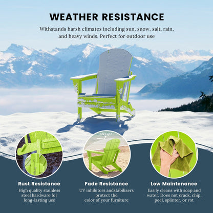 Chaises Adirondack pliantes d'extérieur Polytrends Laguna résistantes aux intempéries (lot de 2)