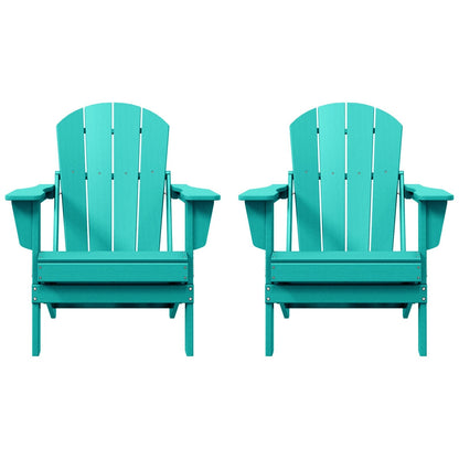 Chaises Adirondack pliantes d'extérieur Polytrends Laguna résistantes aux intempéries (lot de 2)