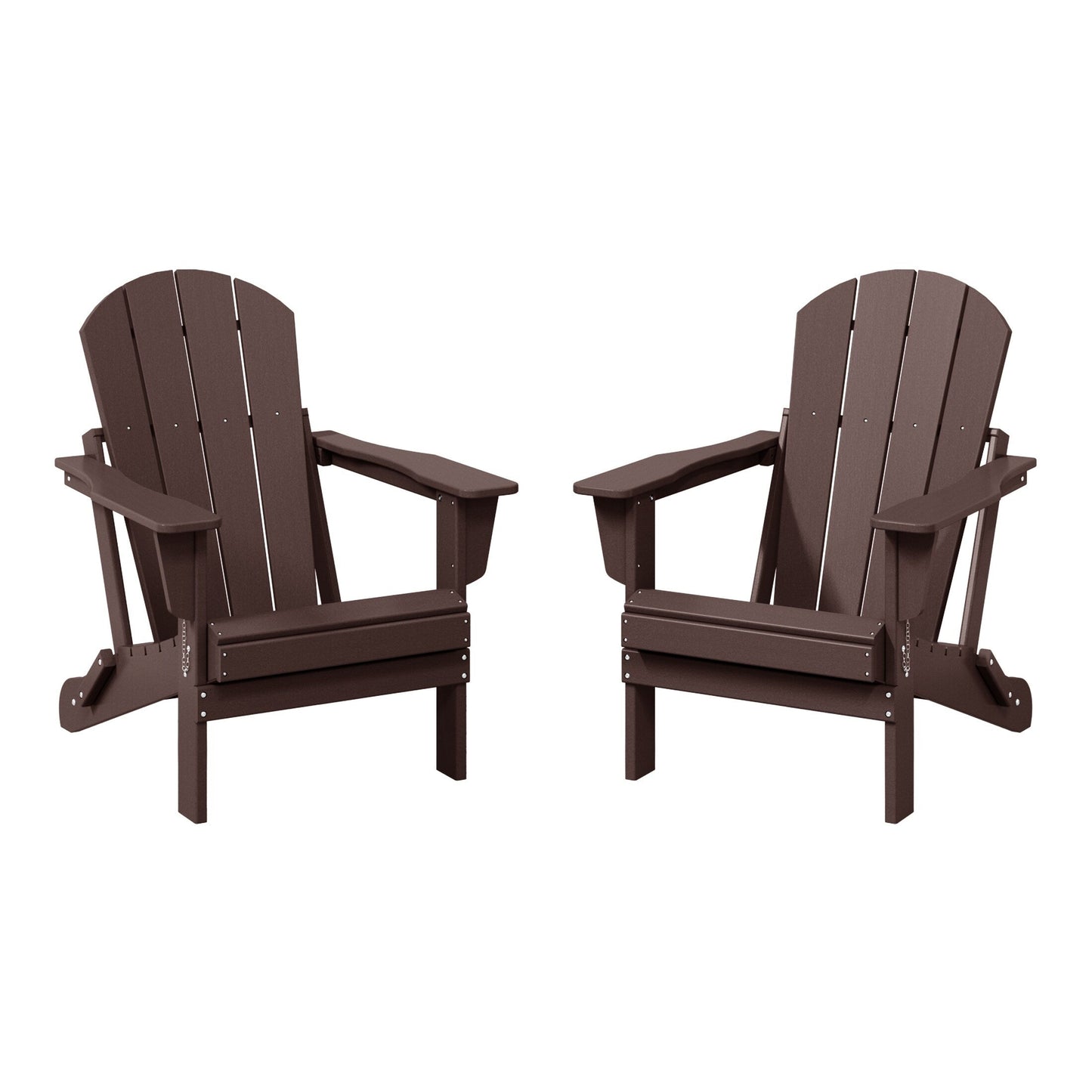 Chaises Adirondack pliantes d'extérieur Polytrends Laguna résistantes aux intempéries (lot de 2)