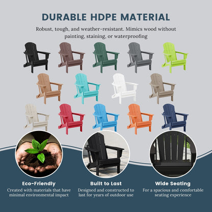 Chaises Adirondack pliantes d'extérieur Polytrends Laguna résistantes aux intempéries (ensemble de 4)