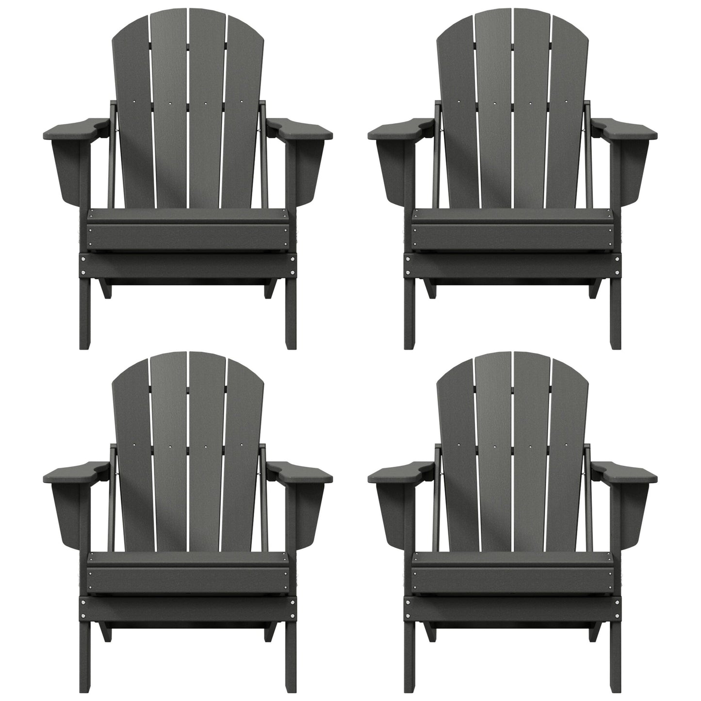 Chaises Adirondack pliantes d'extérieur Polytrends Laguna résistantes aux intempéries (ensemble de 4)
