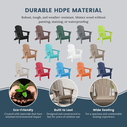 Chaises Adirondack pliantes d'extérieur Polytrends Laguna résistantes aux intempéries (ensemble de 4)