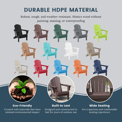 Chaises Adirondack pliantes d'extérieur Polytrends Laguna résistantes aux intempéries (ensemble de 4)