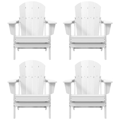 Chaises Adirondack pliantes d'extérieur Polytrends Laguna résistantes aux intempéries (ensemble de 4)