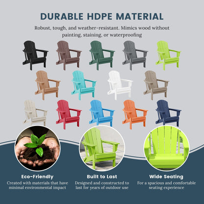 Chaises Adirondack pliantes d'extérieur Polytrends Laguna résistantes aux intempéries (ensemble de 4)