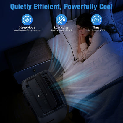 Climatiseur portable avec chauffage – 12 000 BTU en refroidissement et 10 000 BTU en chauffage pour des pièces jusqu’à 700 pieds carrés