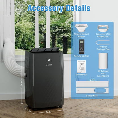 Climatiseur portable avec chauffage – 12 000 BTU en refroidissement et 10 000 BTU en chauffage pour des pièces jusqu’à 700 pieds carrés