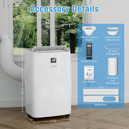 Climatiseur portable avec chauffage – 12 000 BTU en refroidissement et 10 000 BTU en chauffage pour des pièces jusqu’à 700 pieds carrés