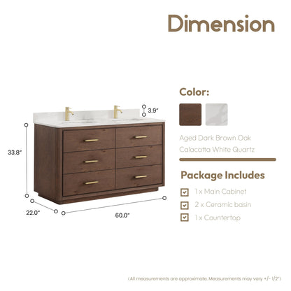 Meuble-lavabo Porto avec plateau en quartz blanc, sans miroir.