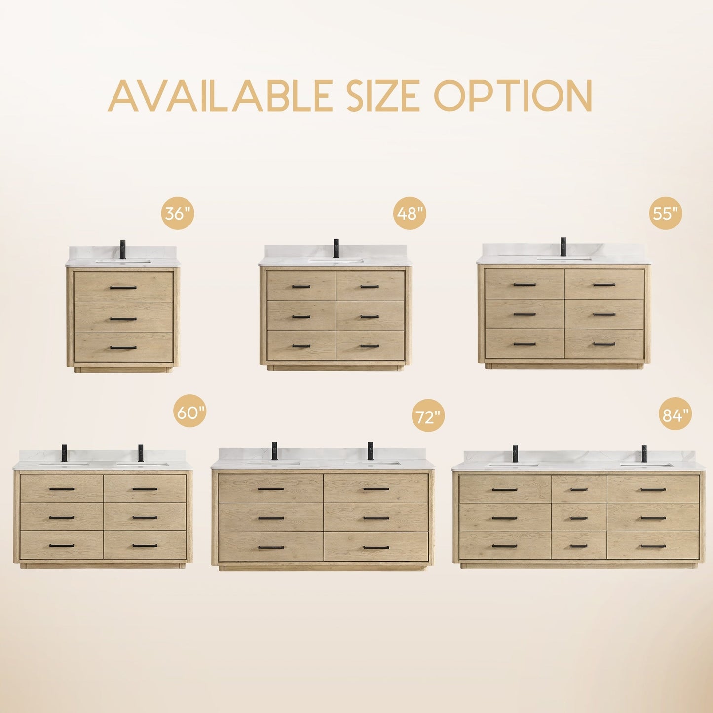 Meuble-lavabo Porto avec plateau en quartz blanc, sans miroir.