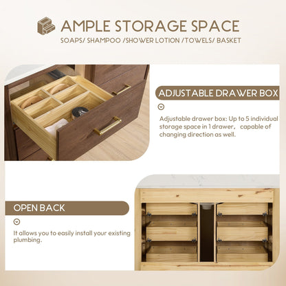 Meuble-lavabo Porto avec plateau en quartz blanc, sans miroir.