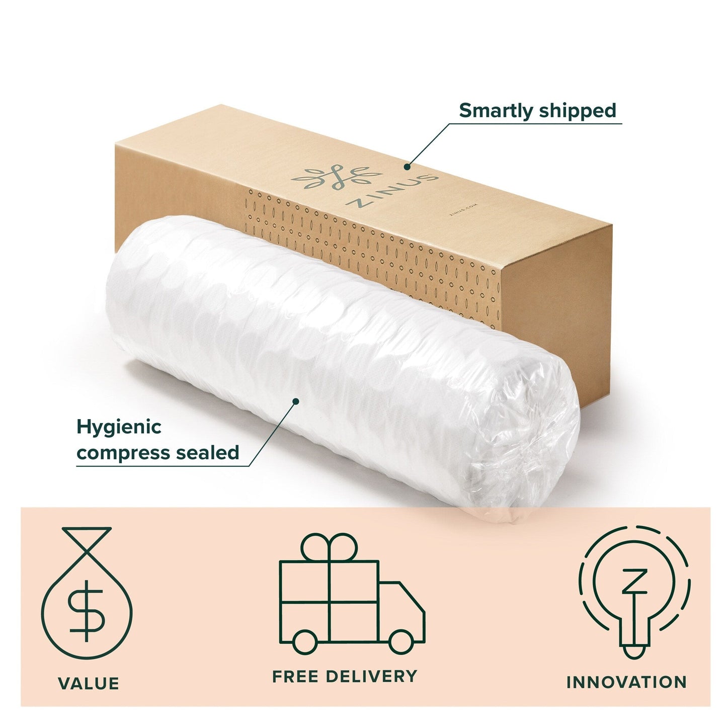 Matelas hybride à ressorts ensachés Priage by ZINUS de 20 cm (8 pouces) pour un confort optimal