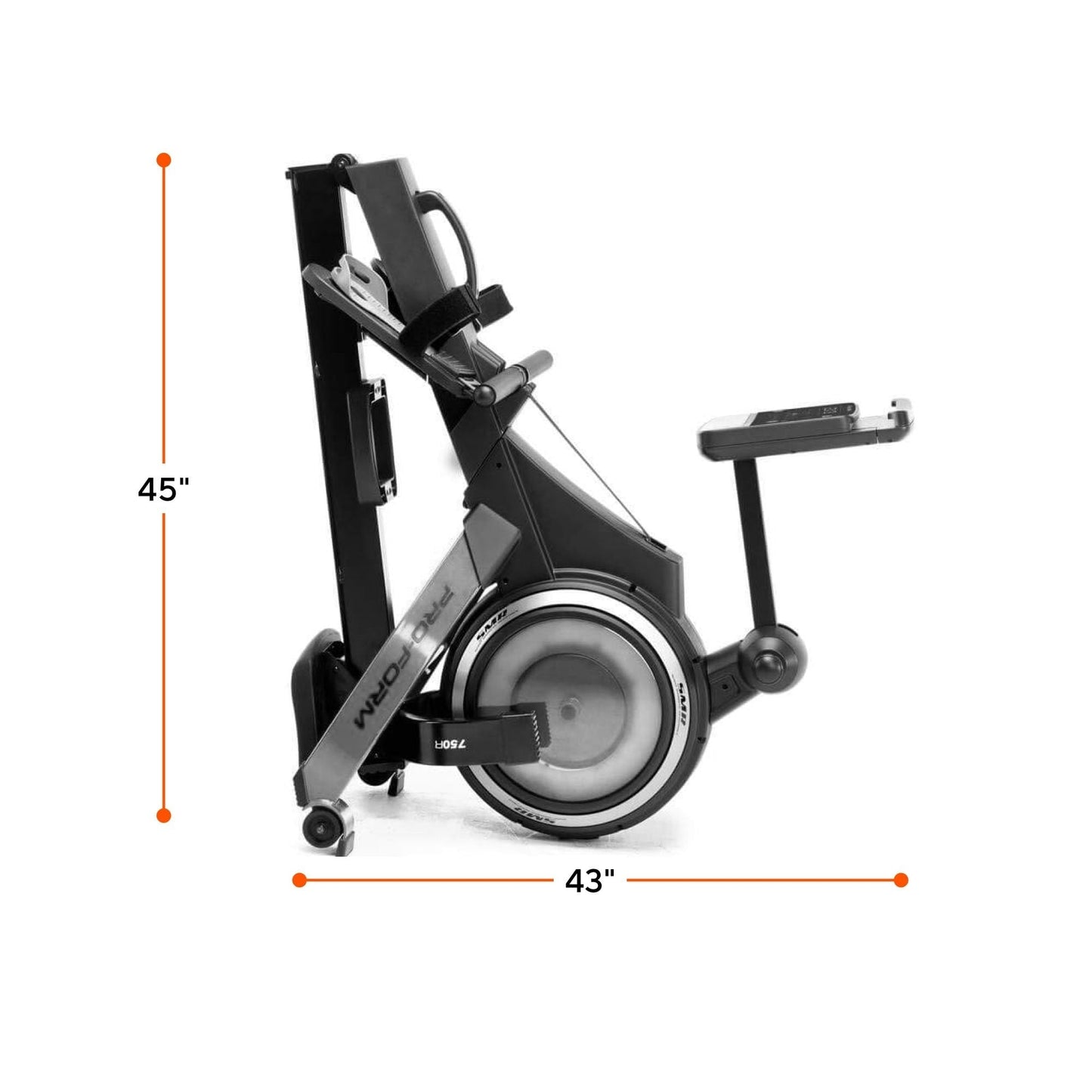 ProForm 750R ; rameur avec écran 5 pouces, support pour tablette intégré et design compact.