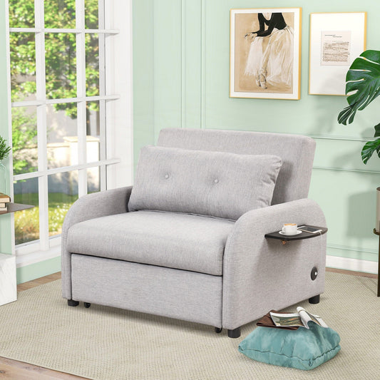 Canapé-lit gigogne 3 en 1 avec 2 tables d'appoint