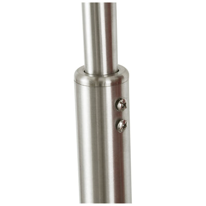 Lampadaire Q-Max 81 en acier, orientable et arqué, avec abat-jour extra large et base en marbre