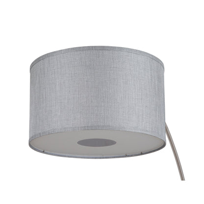 Lampadaire Q-Max 81 en acier, orientable et arqué, avec abat-jour extra large et base en marbre