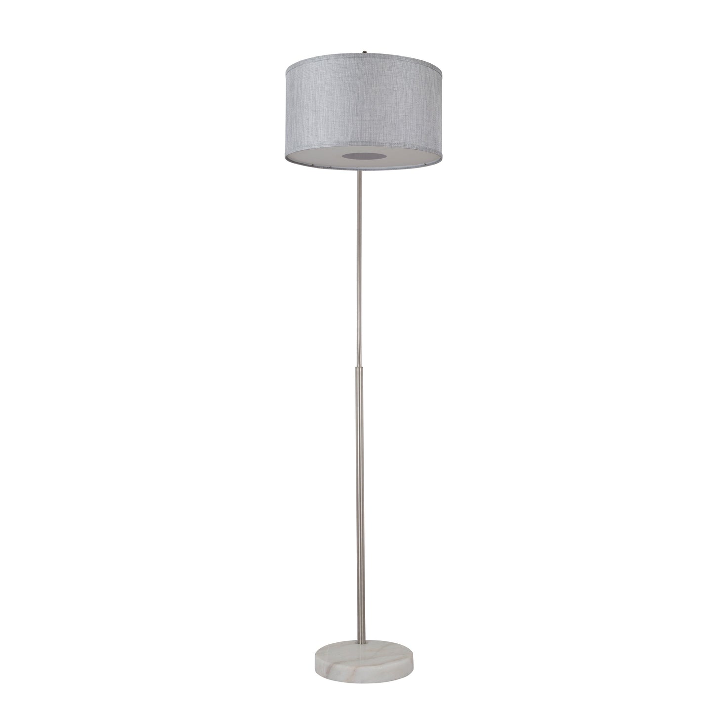 Lampadaire Q-Max 81 en acier, orientable et arqué, avec abat-jour extra large et base en marbre