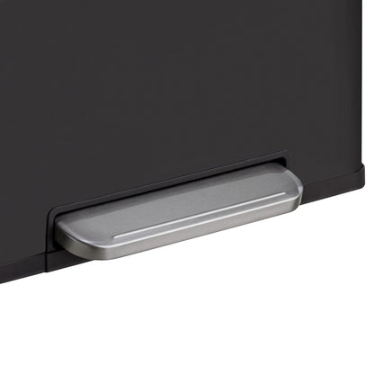 Qualiazero Poubelle rectangulaire à pédale de recyclage 16 gal (8 gal double unité) - Acier inoxydable