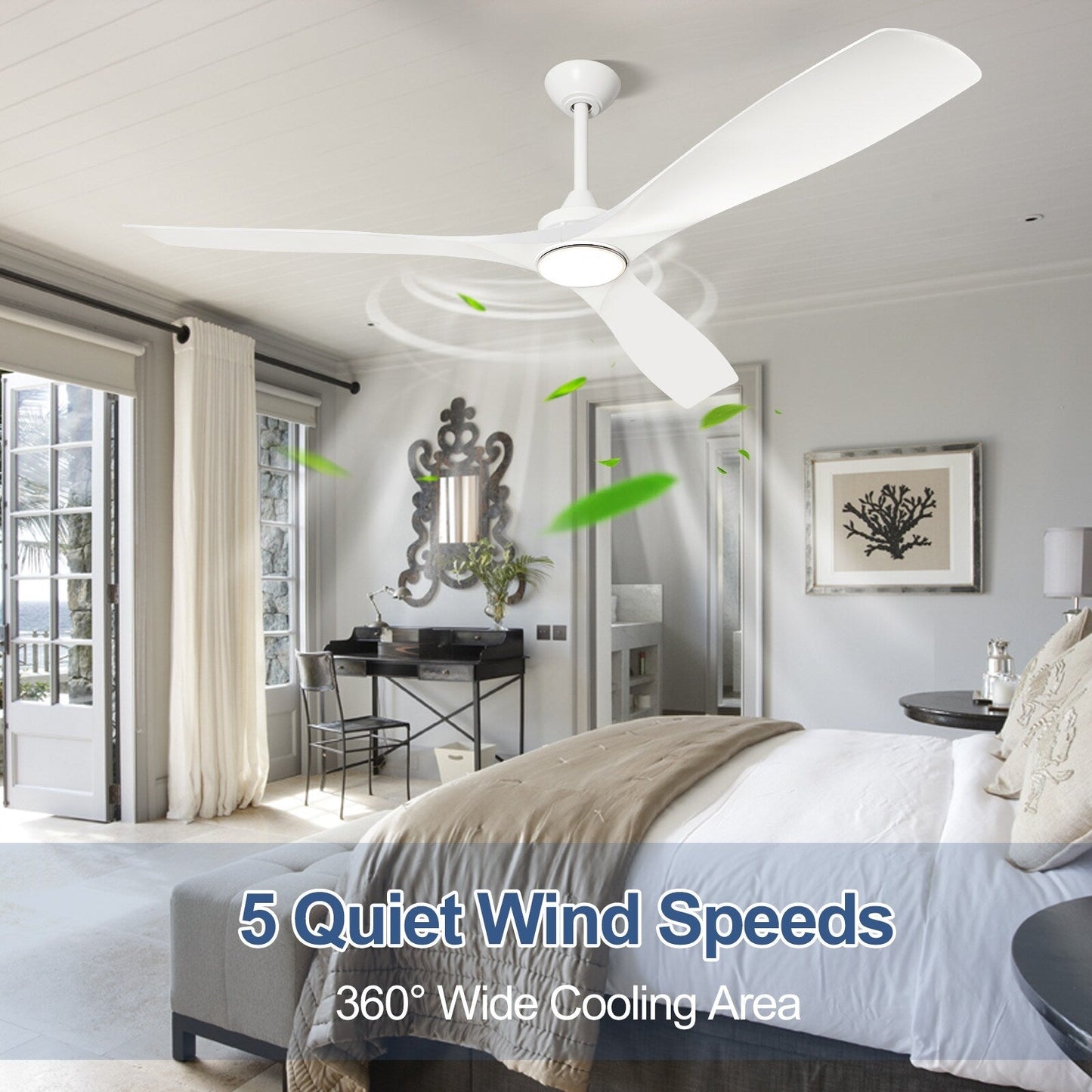 Ventilateur de plafond encastré avec télécommande et éclairage