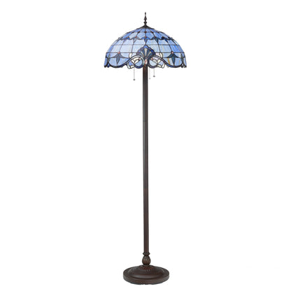 Lampadaire encastré River of Goods Allistar en vitrail et résine, 3 lumières, hauteur 162,5 cm (20 po x 20 po x 64 po) - 51 cm (20 po) L x 51 cm (20 po) l x 162,5 cm (64 po) H