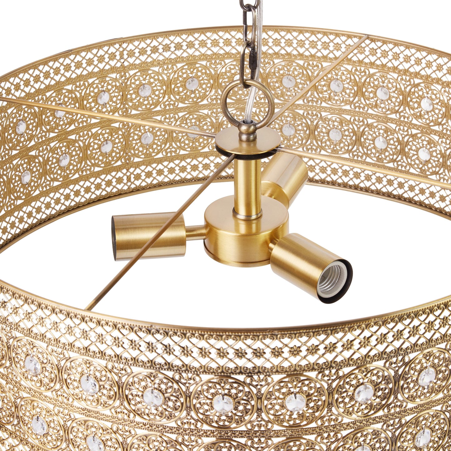 Lustre River of Goods Bryar en laiton et cristal, 23,5 W, 3 lumières - 23,5 x 23,5 x 61,5