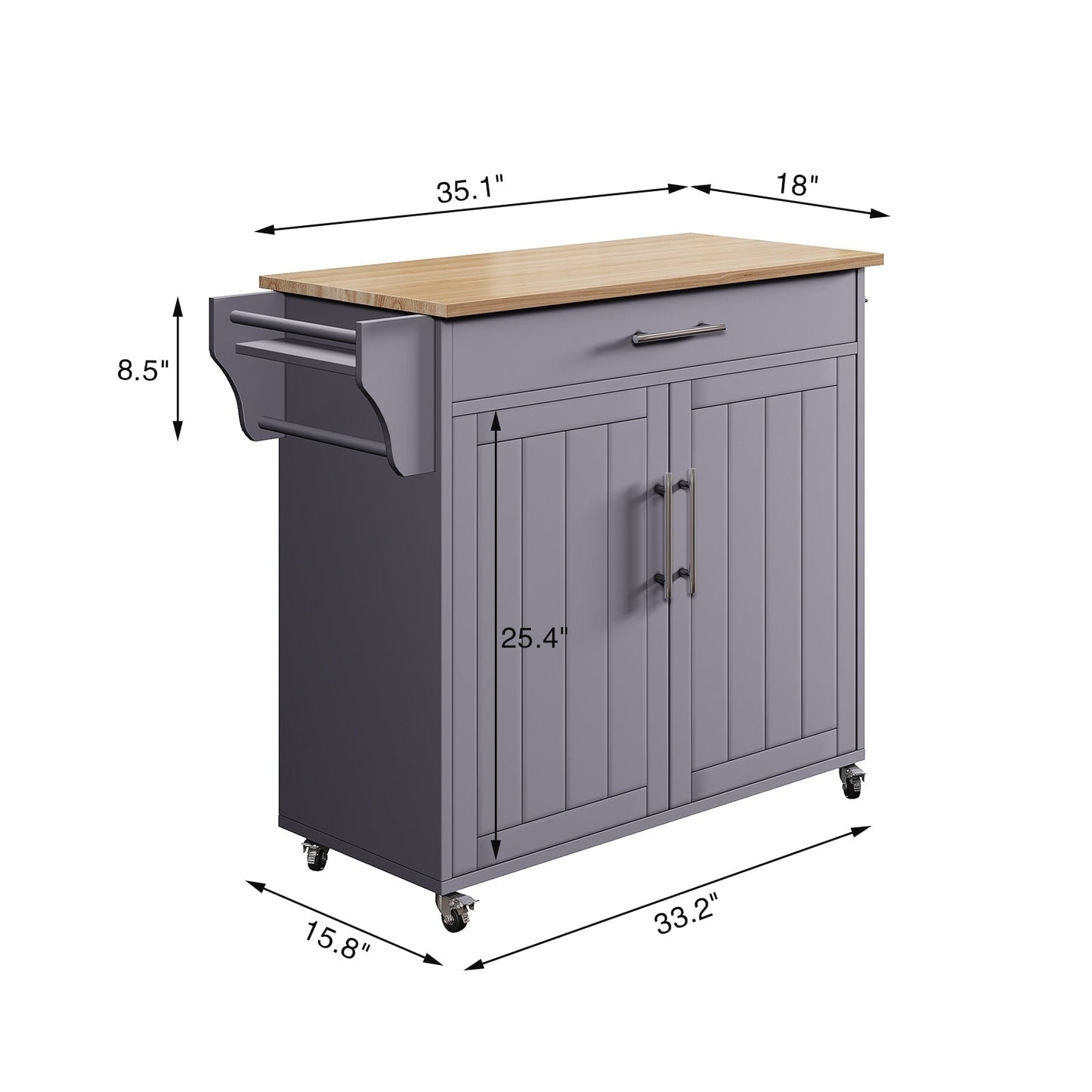 Îlot de cuisine mobile avec armoire de rangement