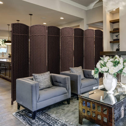 Paravent pliable de séparation de pièce, cloison haute à 8 panneaux - 244 cm (L) x 50 cm (l) x 175 cm (H)