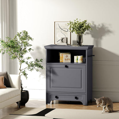 Station d'alimentation pour chiens Roomfitters avec 2 gamelles surélevées, meuble d'alimentation inclinable pour animaux de compagnie