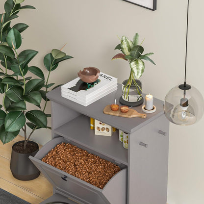 Station d'alimentation pour chiens Roomfitters avec 2 gamelles surélevées, meuble d'alimentation inclinable pour animaux de compagnie