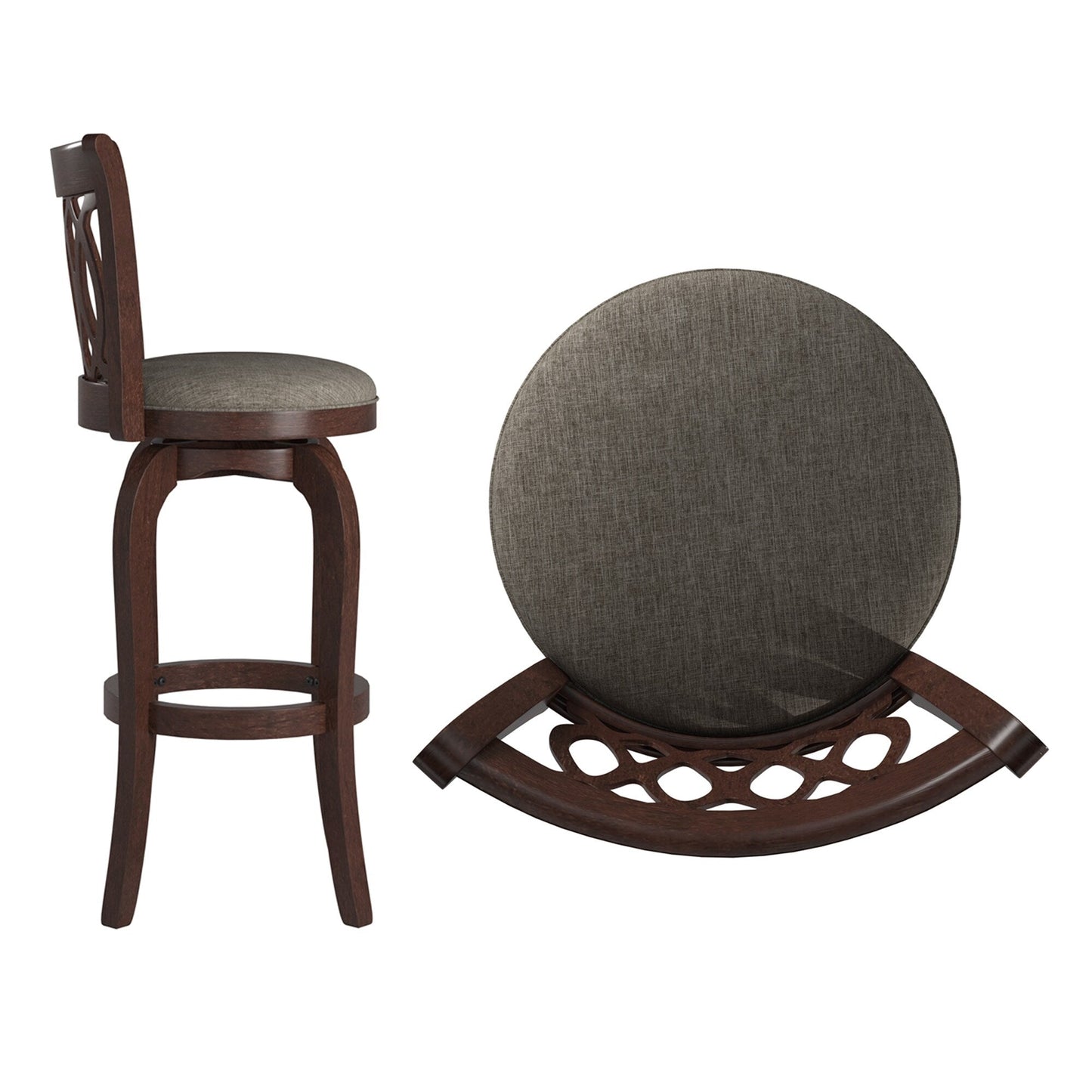 Tabouret de bar pivotant à dossier ajouré Rovinj